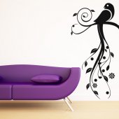 Stickers Oiseau Fleur