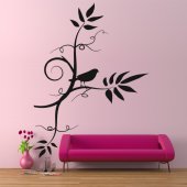 Stickers Fleur Oiseau