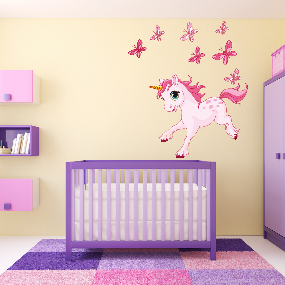 Stickers licorne papillons pas cher