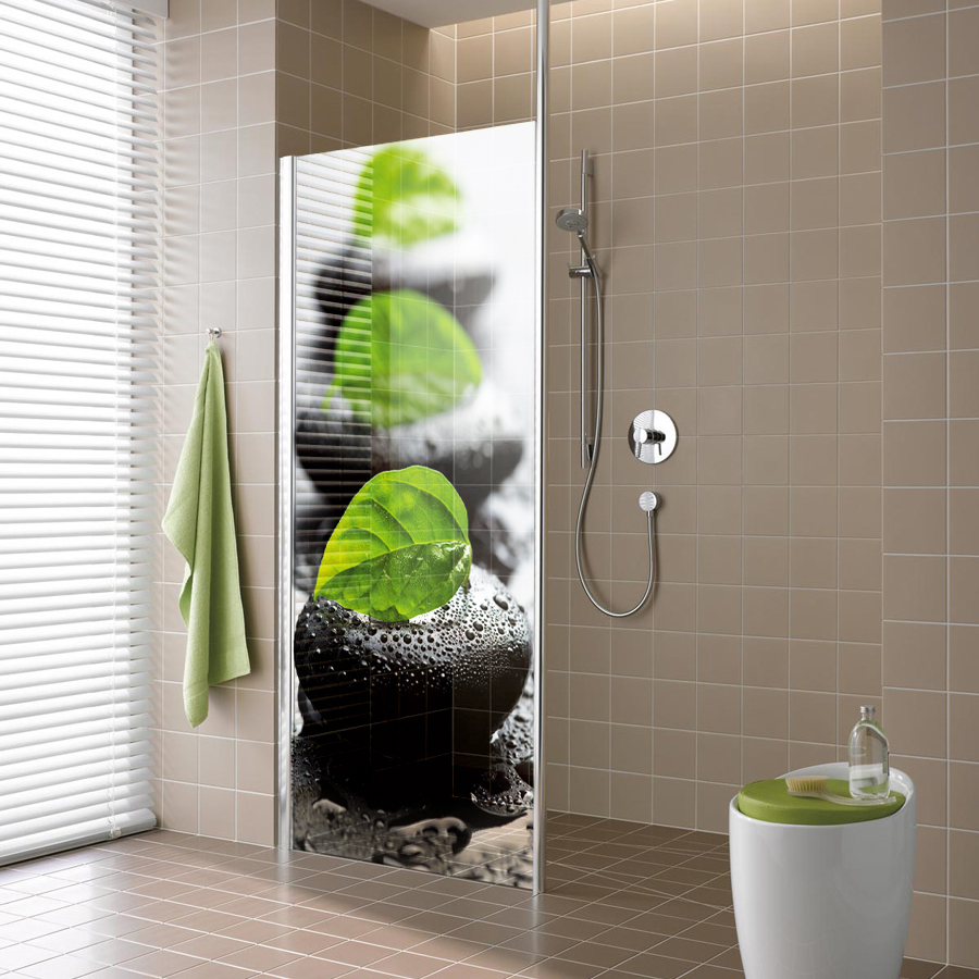 Stickers paroi de douche semi translucide galets pas cher