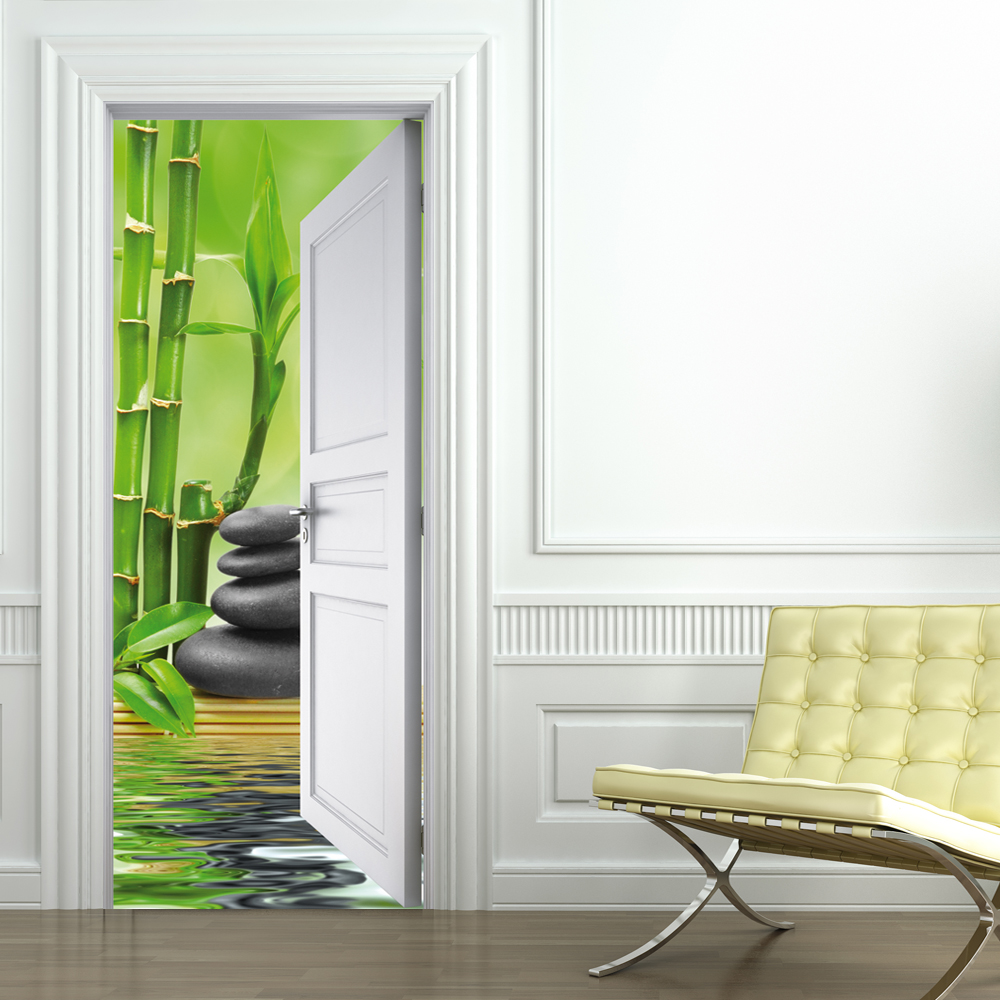 Sticker Mural Zen Trompe-l'œil - 70 X 50 Cm - Décor Facile à Coller