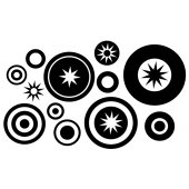 Kit 12 Stickers D�co Ronds