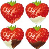 Stickers 4 fraises chocolat