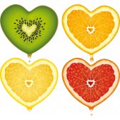 Stickers coeurs fruits