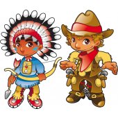 Stickers cowboy et indien
