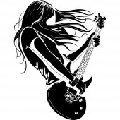 Stickers femme guitariste