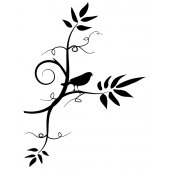 Stickers Fleur Oiseau