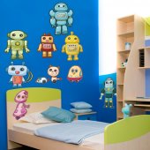 Autocollant Stickers muraux enfant kit 9 robots
