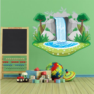 Adesivo Murale bambino cascata