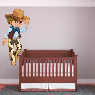 Adesivo Murale bambino cowboy