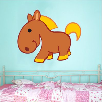 Adesivo Murale bambino pony