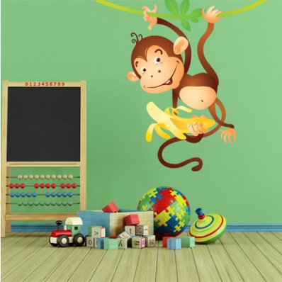 Adesivo Murale bambino scimmia