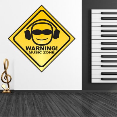 Adesivo Murale warning musica