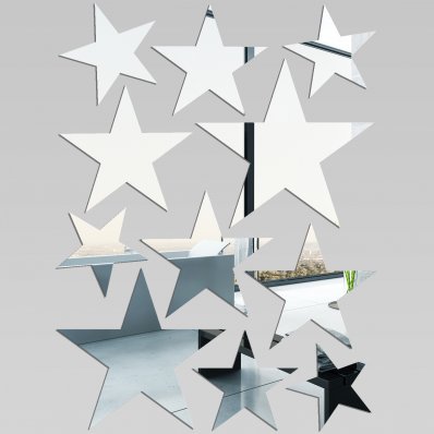Akrylowe Lustro Plexiglas - Komplet 11 Gwiazdek