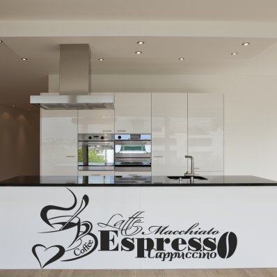 Autocolante decorativo  frases café