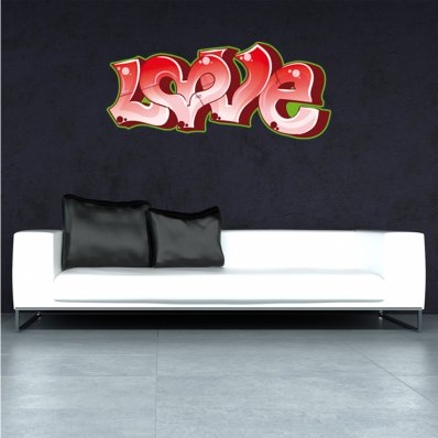 Autocolante decorativo graffiti love