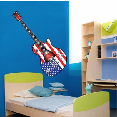 Autocolante decorativo guitarra