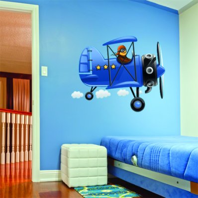 Autocolante decorativo infantil aviador