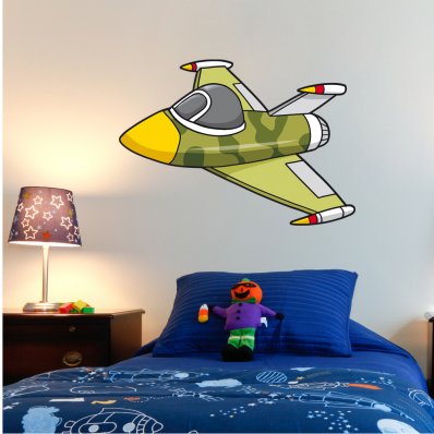 Autocolante decorativo infantil avião