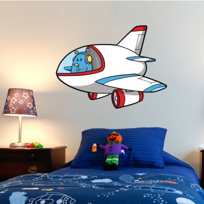 Autocolante decorativo infantil avião