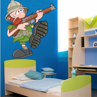 Autocolante decorativo infantil caçador