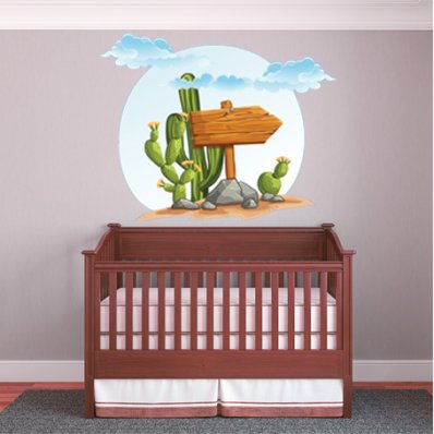 Autocolante decorativo infantil cactus