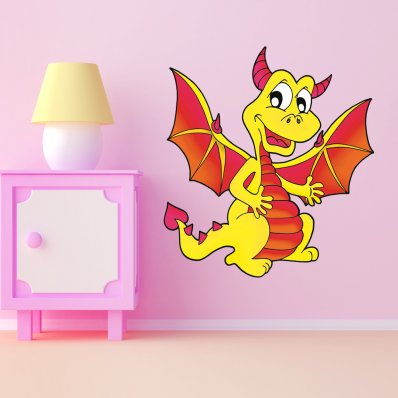 Autocolante decorativo infantil dragón