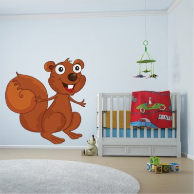 Autocolante decorativo infantil esquilo