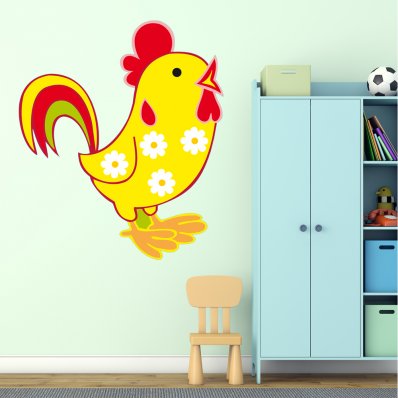 Autocolante decorativo infantil galo