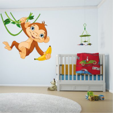 Autocolante decorativo infantil macacos