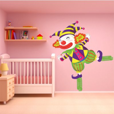 Autocolante decorativo infantil palhaço