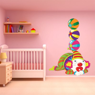 Autocolante decorativo infantil palhaço