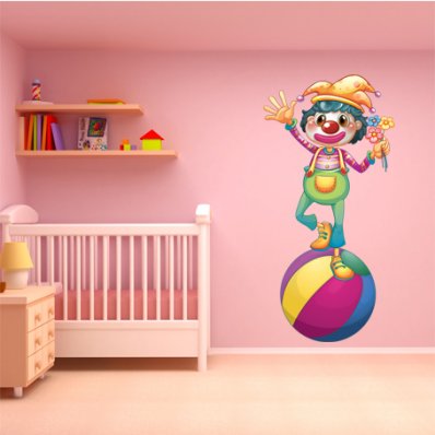 Autocolante decorativo infantil palhaço