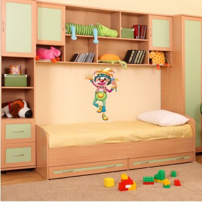 Autocolante decorativo infantil palhaço