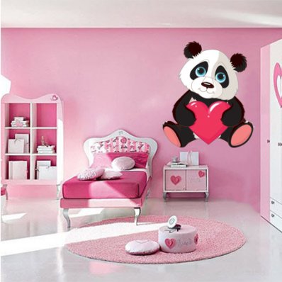 Autocolante decorativo infantil panda