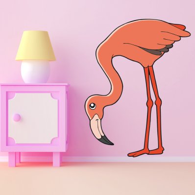 Autocolante decorativo infantil Pink Flamingo