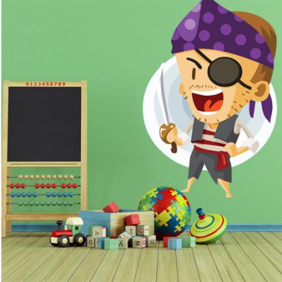 Autocolante decorativo infantil pirata