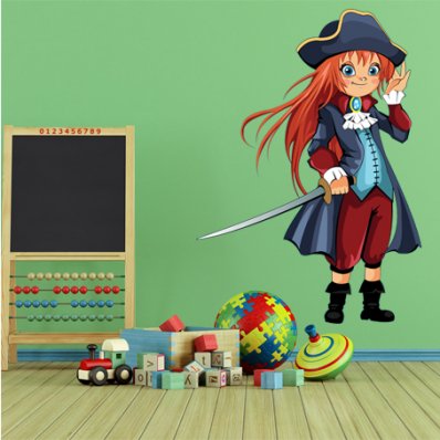 Autocolante decorativo infantil pirata