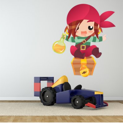 Autocolante decorativo infantil pirata