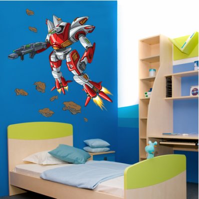 Autocolante decorativo infantil robôs