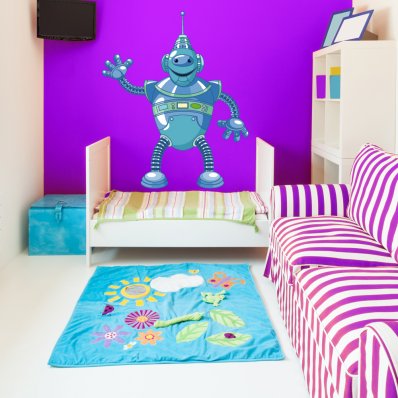 Autocolante decorativo infantil robôs