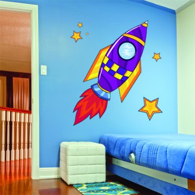 Autocolante decorativo infantil rockets