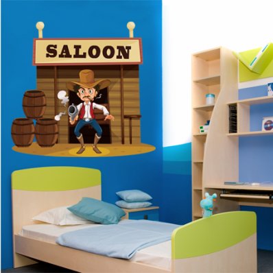 Autocolante decorativo infantil saloon