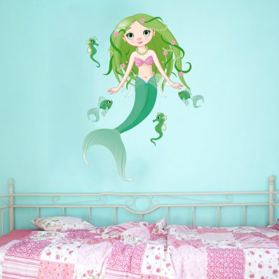 Autocolante decorativo infantil sereia