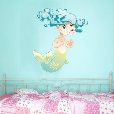 Autocolante decorativo infantil sereia