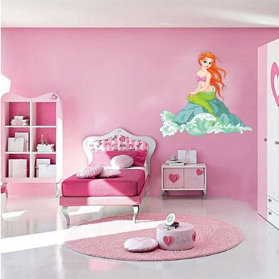 Autocolante decorativo infantil sereia