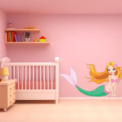 Autocolante decorativo infantil sereia