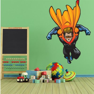 Autocolante decorativo infantil super-herói