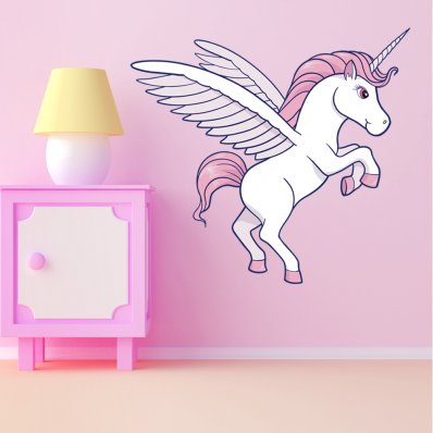 Autocolante decorativo infantil unicórnio