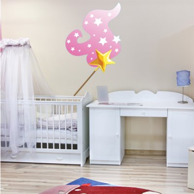 Autocolante decorativo infantil varinha da estrela